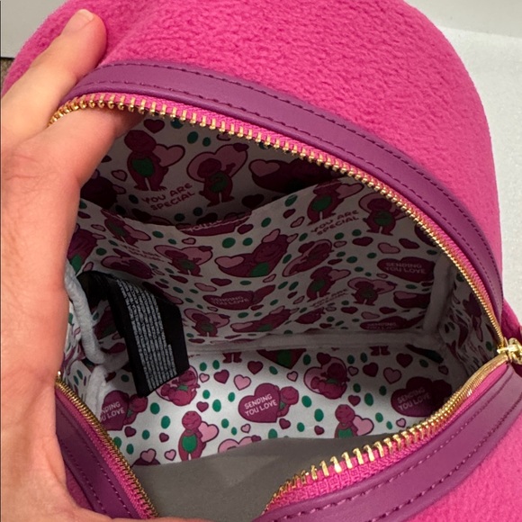 Loungefly Mattel Barney mini backpack NWT - Picture 6 of 6